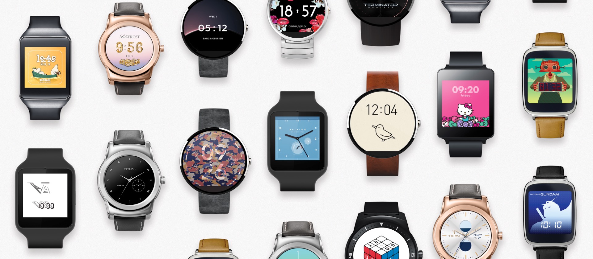 A selection of Android Wear watches